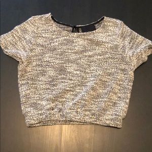Gray crop sweater top